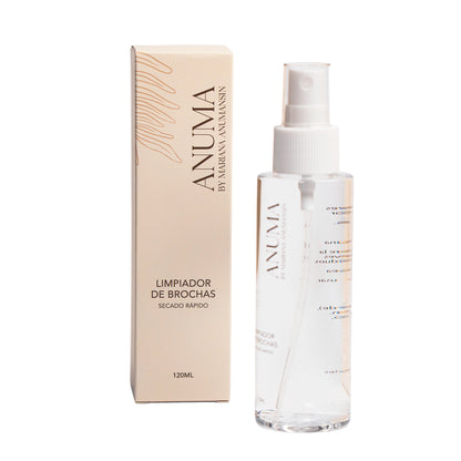 Limpiador de brochas en seco Anumamakeup de 120ml junto a su empaque